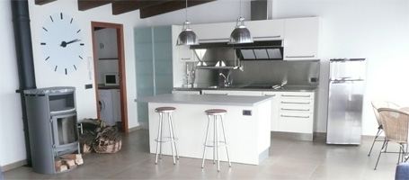The contemporary kitchen area of Villa Heureka at Omegna! Click for more info!